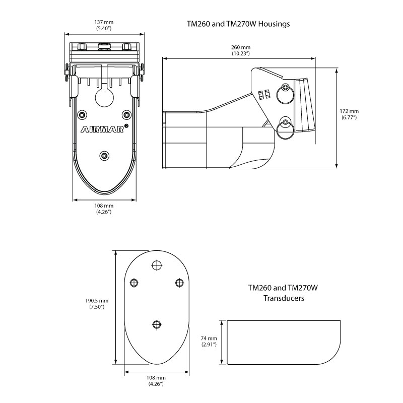 dimensions de la tm260 et tm270w