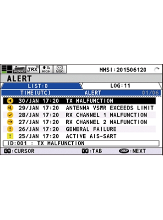 FA 170 Liste des alertes